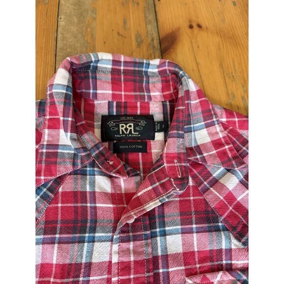 NWOT Women's Ralph Lauren RRL Vintage Plaid Snap Button Western Shirt size 2 - Picture 2 of 6